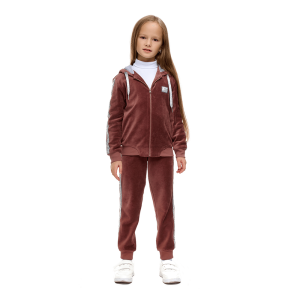 Костюм Велюр куртка и брюки коричневый