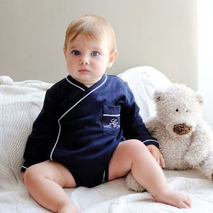 Боди с длинным рукавом Классик тёмно-синий