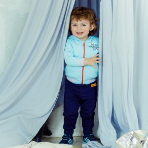 Костюм Крестики-нолики синий с капюшоном