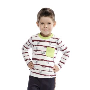 Футболка с длинным рукавом МИ-МИ-МИШКИ© полосатая