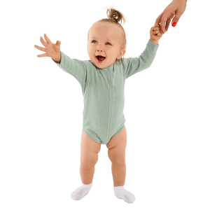 Комплект боди с длинным рукавом Ажур 3 шт. полынь