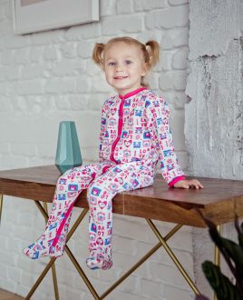 Комбинезон Love с застёжкой по всей длине ножек цветной