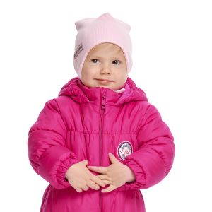 Шапка с завязками Кашкорсе пыльно-розовая