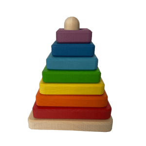 Пирамидка КоТаГрад мини квадратная радужная красная