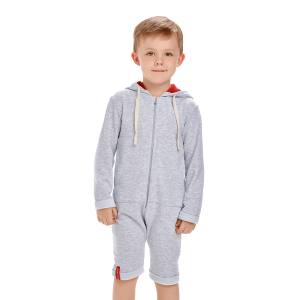 Комбинезон с капюшоном Быстрее ветра серый футер