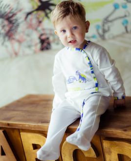 Комплект комбинезонов Маленький гонщик полосатые 2 шт.