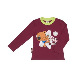 Футболка с длинным рукавом МИ-МИ-МИШКИ© бордовая