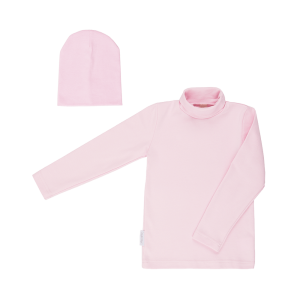 Водолазка и шапка розовая рибана