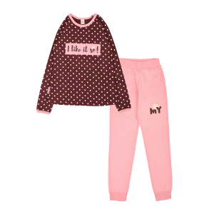 Пижама лонгслив и брюки горох