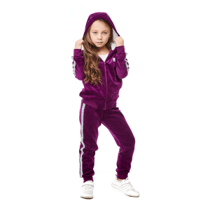 Костюм Велюр куртка и брюки фиолетовый