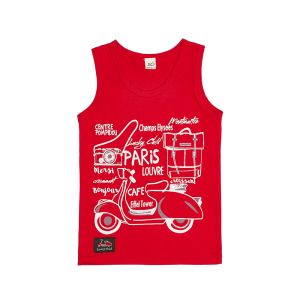 Майка Лемур в Париже красная Майка Лемур в Париже красная