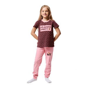 Пижама футболка и брюки горох