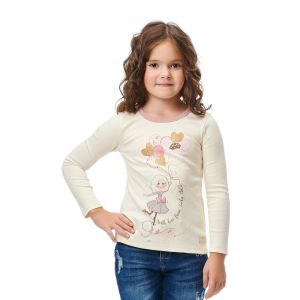 Футболка с длинным рукавом With love экрю