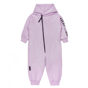 Комбинезон с ушками лиловый футер 1+