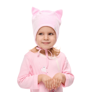 Шапка-котик Велюр розовая