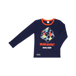 Футболка с длинным рукавом Куб синяя