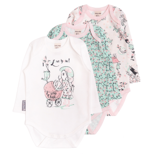 Комплект боди с длинным рукавом Зайки и зайчики 3 шт.