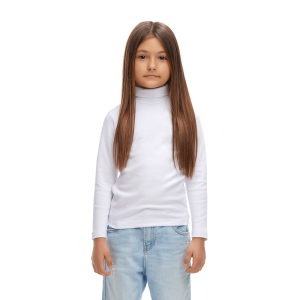 Водолазка белая рибана