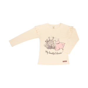 Футболка с длинным рукавом Платья пудровая Футболка с длинным рукавом Платья пудровая