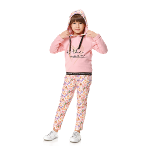 Брюки Ты и Я футер с принтом бабочек