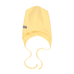 Шапка с завязками светло-жёлтая кашкорсе