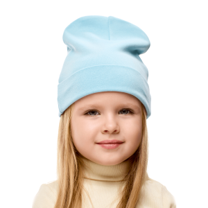 Шапка голубая рибана