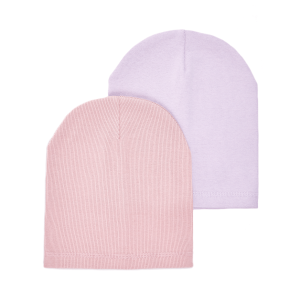 Комплект шапок 2 шт.:розовый, лиловый.