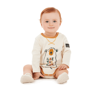 Боди Зимние каникулы бежевый