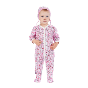 Комбинезон Милые кролики с застёжкой по всей длине ножек цветной Комбинезон Милые кролики с застёжкой по всей длине ножек цветной