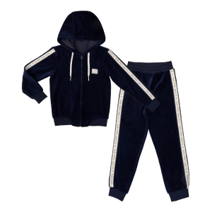 Костюм Велюр куртка и брюки тёмно-синий