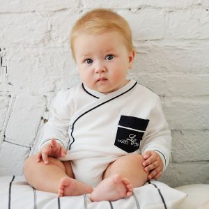 Боди с длинным рукавом Классик молочный