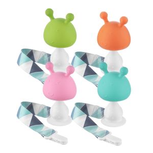 Силиконовый прорезыватель ROXY-KIDS Грибочек, с держателем в футляре