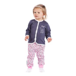 Кофточка Милые кролики серая