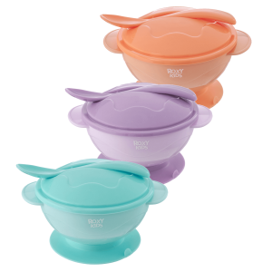 Набор для кормления ROXY-KIDS тарелка на присоске, крышка и ложка Набор для кормления ROXY-KIDS тарелка на присоске, крышка и ложка