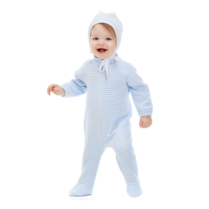 Комбинезон на подкладке Полоски бело-голубой