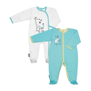 Комплект комбинезонов Зоопарк молочный 2 шт.