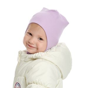 Шапка с завязками Кашкорсе сиреневая