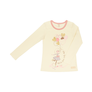 Футболка с длинным рукавом With love экрю