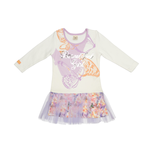 Платье Красотка с длинным рукавом молочное