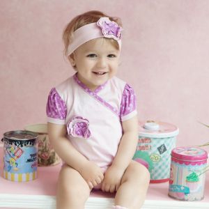 Боди с коротким рукавом Цветочки розовый