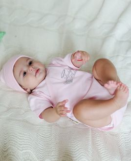 Боди с коротким рукавом Ангелочки розовый