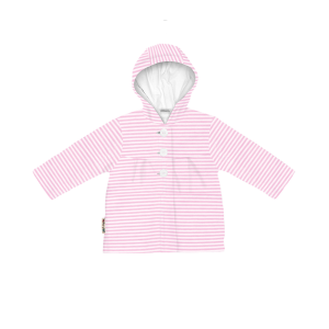 Куртка на подкладке Полоски бело-розовая