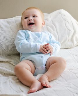 Боди с длинным рукавом Ангелочки голубой Боди с длинным рукавом Ангелочки голубой