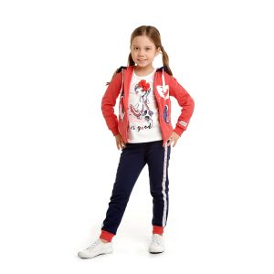 Спортивный костюм: куртка и брюки коралл/синий