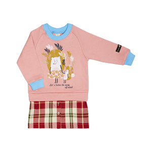 Платье Осенний лес футер розовое