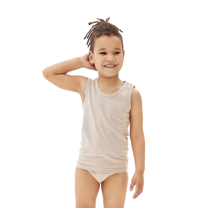 Комплект маек 2 шт. белая-бежевая