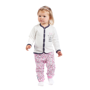 Кофточка Милые кролики молочная