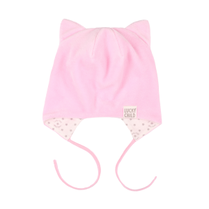 Шапка-котик Велюр розовая