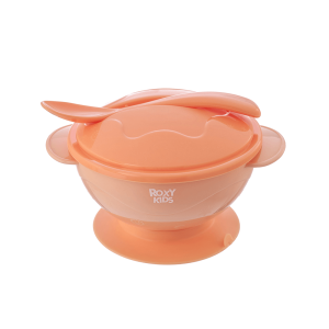 Набор для кормления ROXY-KIDS тарелка на присоске, крышка и ложка Набор для кормления ROXY-KIDS тарелка на присоске, крышка и ложка