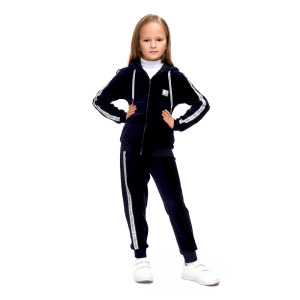 Костюм Велюр куртка и брюки тёмно-синий